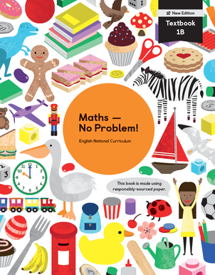 Maths mastery Textbook 1B New Edition showing characters and illustrations and text reading English National Curriculum